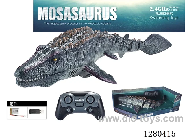 2.4G RC Mosasaurus (Gray) with Water Spray Function, Battery Included