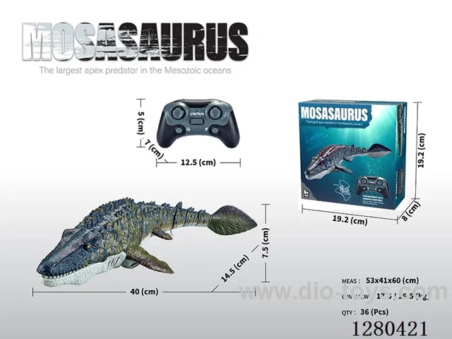 2.4G RC Mosasaurus Reborn Edition (Green) with Water Spray Function, Battery Included