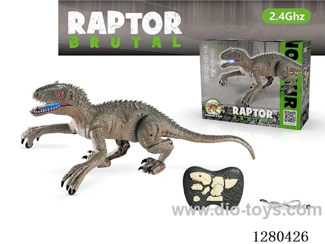 2.4G RC Rampaging Velociraptor (Silver-Gray) W L/M (Batteries Included)
