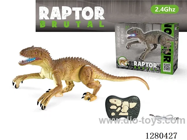2.4G RC Rampaging Velociraptor (Brown-Yellow) W L/M (Batteries Included)