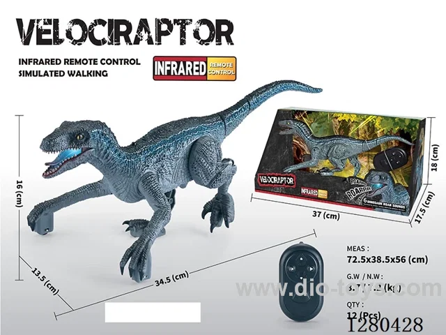 Infrared Rampaging Velociraptor (Gray-Blue) W L/M (Batteries Not Included)