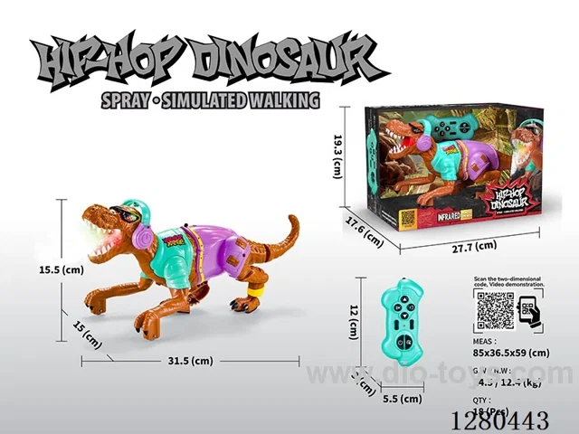 Infrared RC Spray Hip-Hop Dinosaur W L/M (Batteries Not Included)
