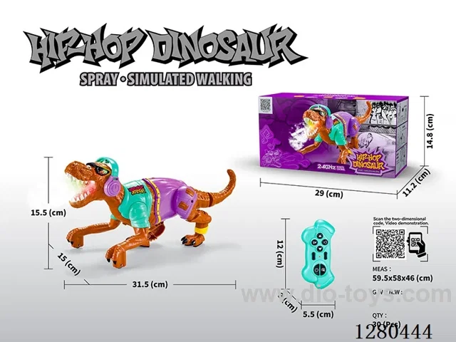 2.4G RC Spray Hip-Hop Dinosaur W L/M (Batteries Not Included)