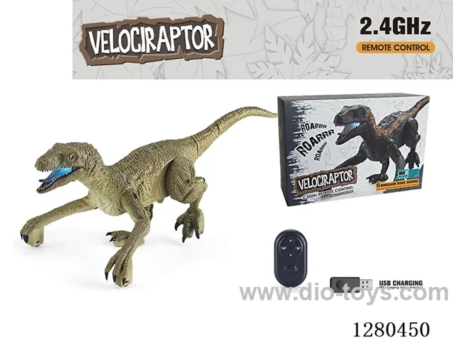 2.4G RC Velociraptor (Green) W L/M (Batteries Included)