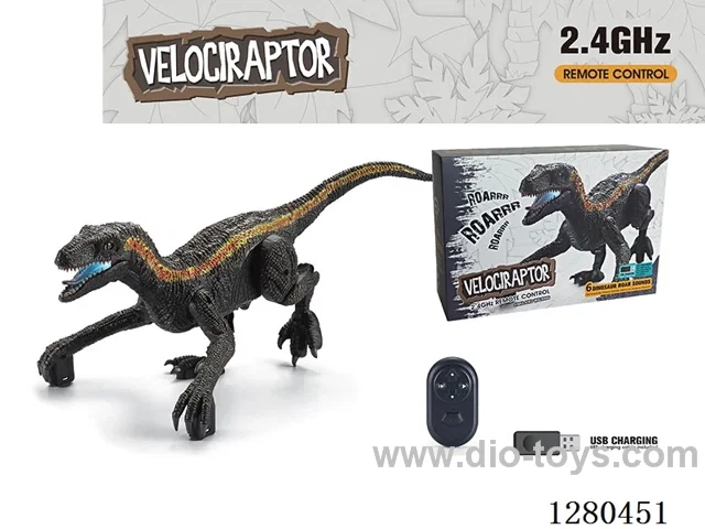 2.4G RC Velociraptor (Black) W L/M (Batteries Included)
