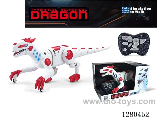2.4G RC Mechanical Dinosaur (Red) W L/M (Batteries Included)