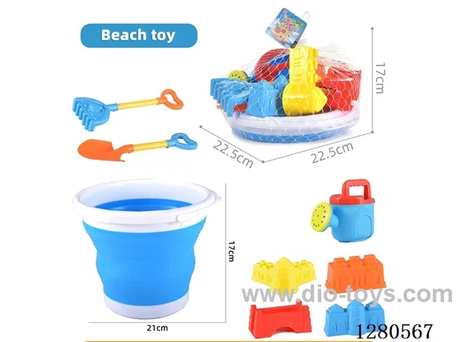 8PCS Telescopic Beach Bucket Set, PP+PER