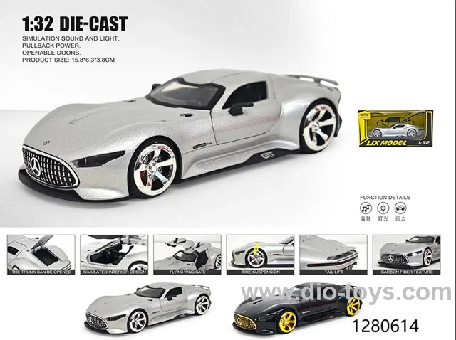1:32 pull back alloy car with light/sound，include battery