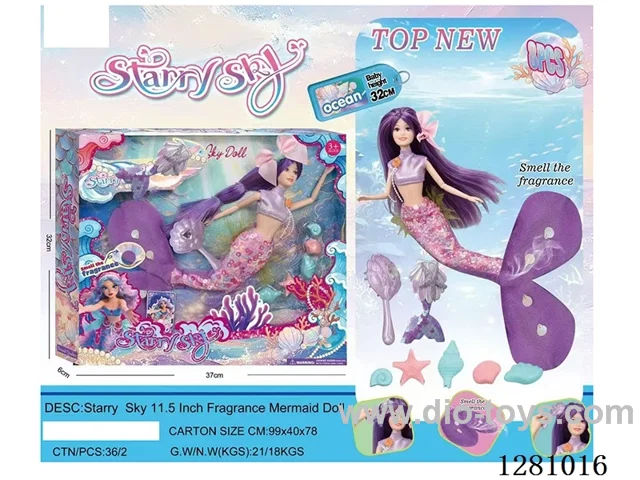 11.5-Inch Plush Fabric Barbie Scented Mermaid Series Doll