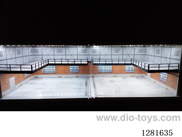 1:64 Illuminated Realistic Model Car Garage Parking Lot Die-Cast Car Storage Display Stand (with Acrylic Dust-Proof Door)