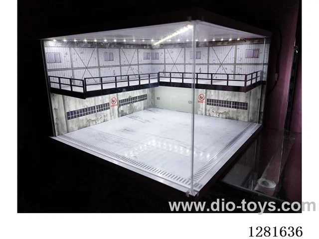 1:64 Illuminated Realistic Model Car Garage Parking Lot Die-Cast Car Storage Display Stand (with Acrylic Dust-Proof Door)