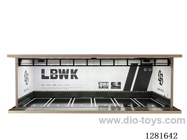 1:64 Illuminated Scale Model Car Garage Parking Lot Die-Cast Car Storage and Display Rack (with Acrylic Dust-Proof Doors)