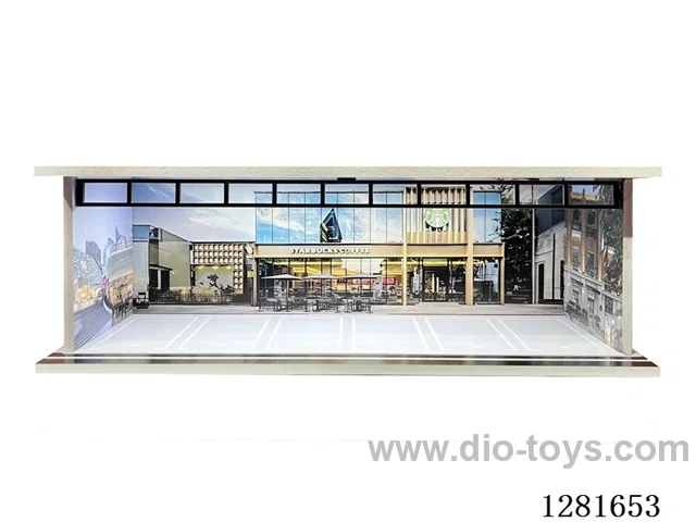 1:64 Illuminated Scale Model Garage Parking Lot Die-Cast Car Storage Display Stand (with Acrylic Dust-Proof Door)