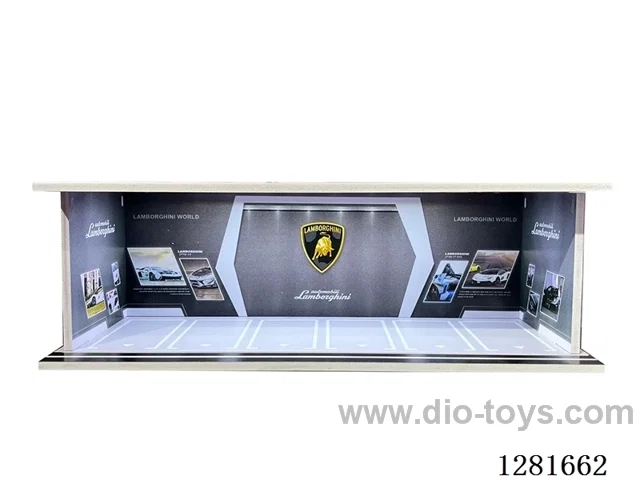 1:64 Lighted Scale Model Garage Parking Lot Die-Cast Car Storage Display Stand (with Acrylic Dust-Proof Door)