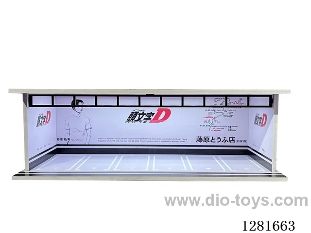 1:64 Lighted Scale Model Garage Parking Lot Die-Cast Car Storage Display Stand (with Acrylic Dust-Proof Door)