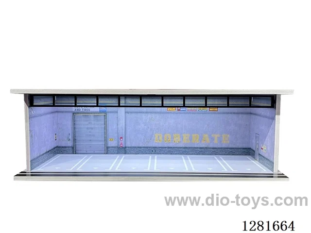1:64 Illuminated Scale Model Garage Parking Lot Die-Cast Car Storage Display Stand (with Acrylic Dust-Proof Door)