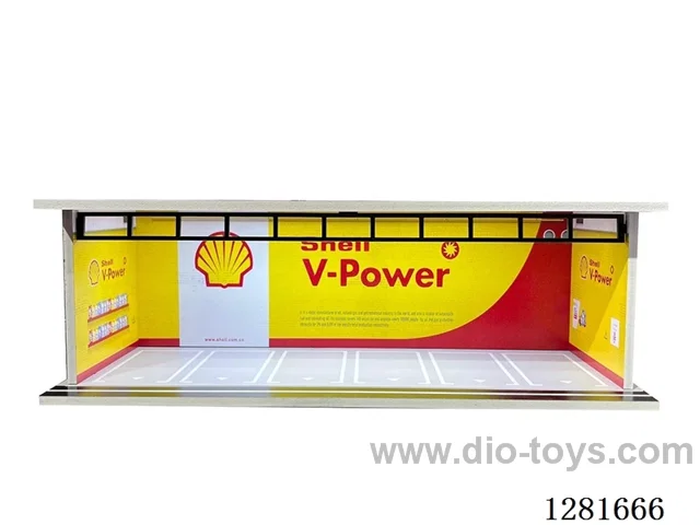 1:64 Illuminated Scale Model Garage Parking Lot Die-Cast Car Storage Display Stand (with Acrylic Dust-Proof Door)