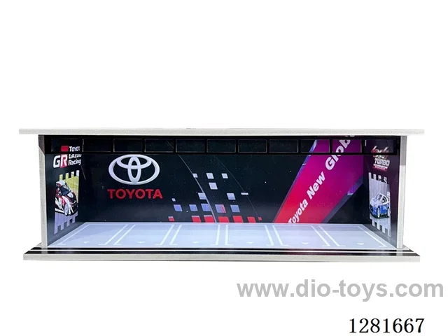 1:64 Illuminated Realistic Model Car Garage Parking Lot Die-Cast Car Storage and Display Stand (with Acrylic Dust-Proof Door)
