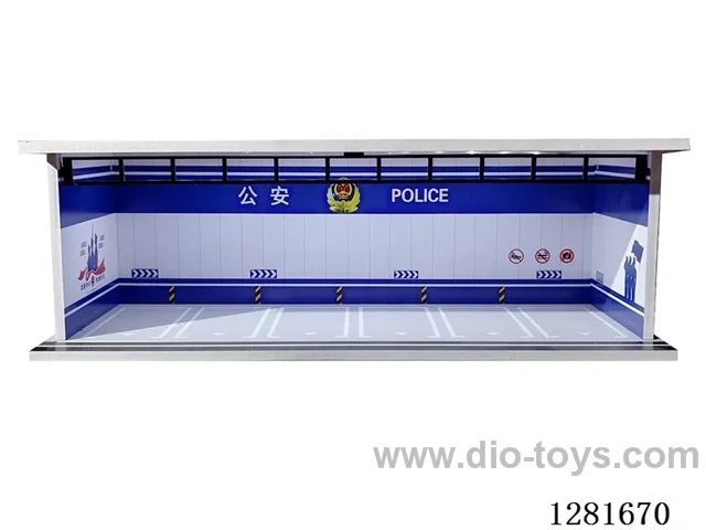 1:64 Illuminated Realistic Model Car Garage Parking Lot Die-Cast Car Storage Display Stand (with Acrylic Dust-Proof Door)