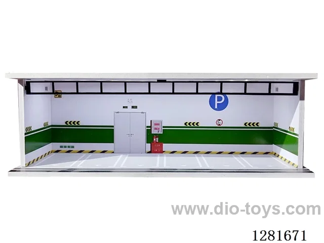 1:64 Illuminated Realistic Model Car Garage Parking Lot Die-Cast Car Storage Display Stand (with Acrylic Dust-Proof Door)