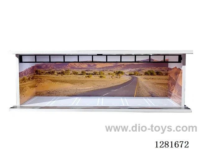 1:64 Illuminated Realistic Model Car Garage Parking Lot Die-Cast Car Storage Display Stand (with Acrylic Dust-Proof Door)