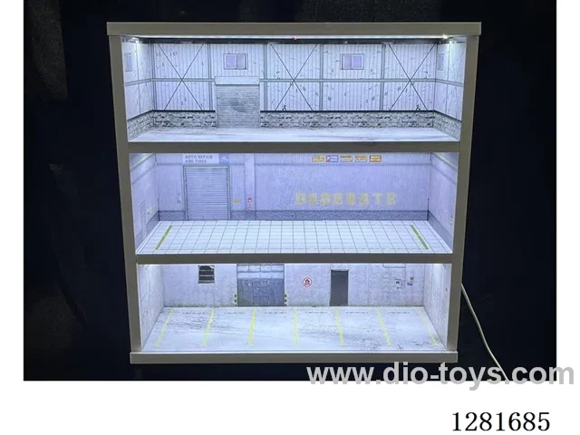 1:64 Three-Tier Illuminated Garage Model Scene (Assembly Kit)