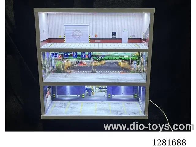 1:64 Three-Tier Illuminated Garage Model Scene (Assembly Kit)