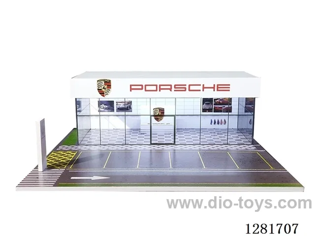 1:64 Porsche Showroom Model Car Display and Storage Scene