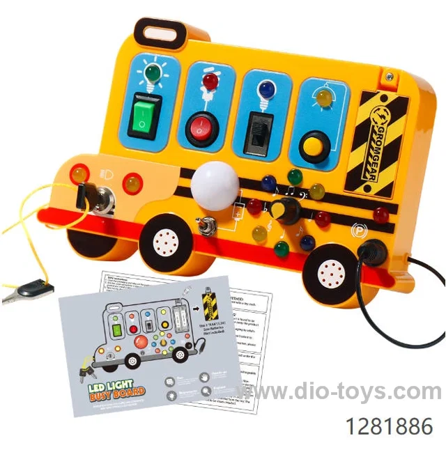 School Bus Shape Montessori Board Sensory Toys