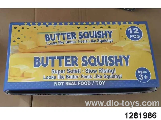 butter squeeze toy in display box