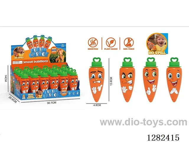 Carrot Non-Spill Bubble Bottle 30ML 24PCS