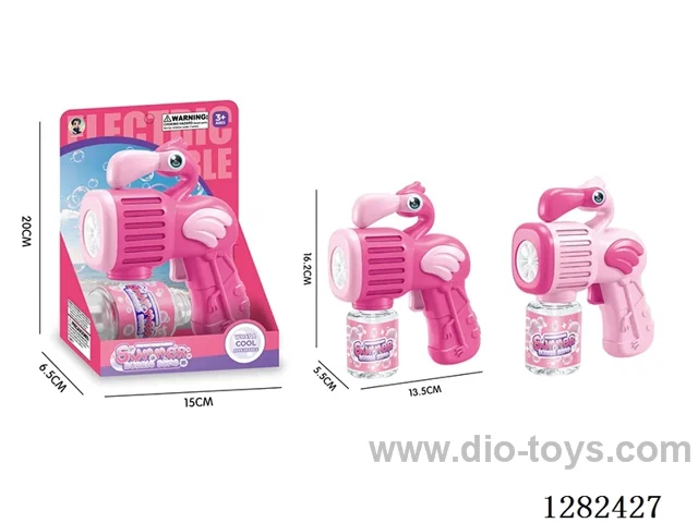 6-Hole Light-Up Flamingo Bubble Gun 70ML (Batteries Not Included)