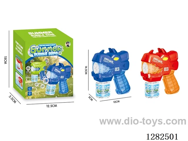 Electric Light-Up Small Multi-Hole Dinosaur Bubble Gun 70ML (Batteries Not Included)