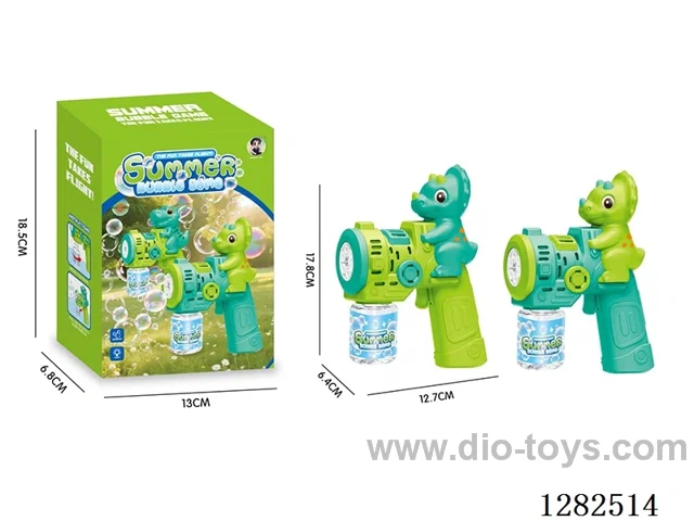 Light-Up Triceratops Bubble Gun 70ML (Batteries Not Included)