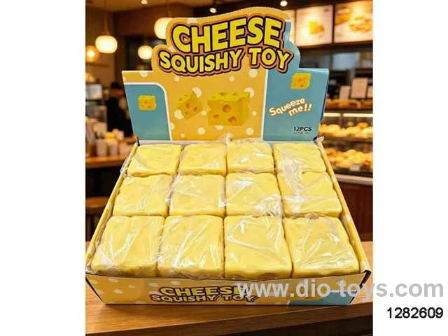7*7cm cheese  squeeze toys in display box(12pcs/display box)