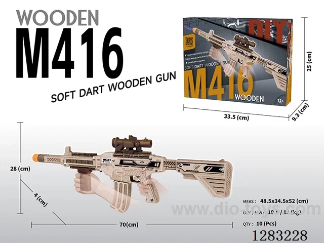 DIY Wooden soft bullet gun included battery