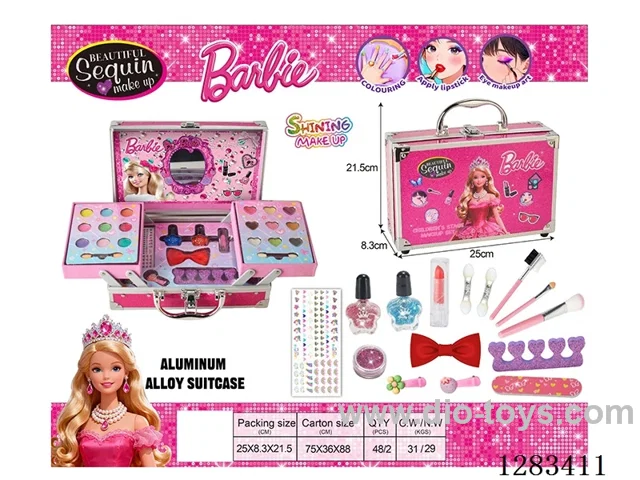 Princess Series Metal Handbag Set: Nail Polish + Lipstick + Double-Layer Eyeshadow Hair Clip Set