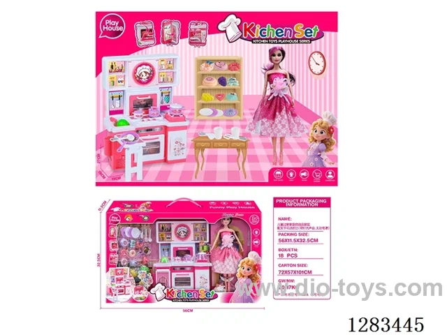 Kitchen Dessert Set with Articulated Barbie (with lights and sounds; batteries not included)