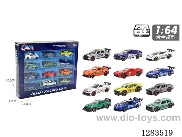 1:64 free wheel alloy car 12PCS