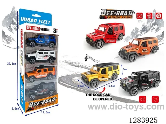 1:43 pull back alloy car W L/M 4PCS