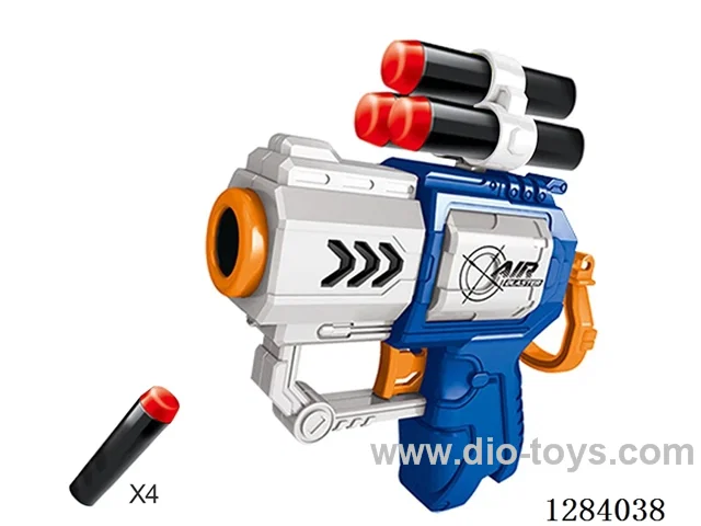 Mini Soft bullet Gun + 4 Bullets - Blue and White