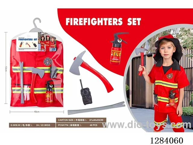 Firefighter Short-Sleeve Set (Includes Shirt + Hat + Pants + 4 Accessories)