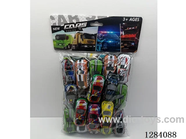 Numbered Metal pull back Cars + Map (21PCS)