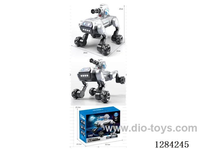 RC Robot Dog 2.4G W L/M / Programmable Movements / Built-in Voice / Touch Sensing / Spray / Dancing. English/Russian included battery