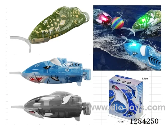 Mini RC Boat, 2.4G, Water Detection, Power-Off When Out of Water, Lights, Auto-Center, With Water Ball included battery