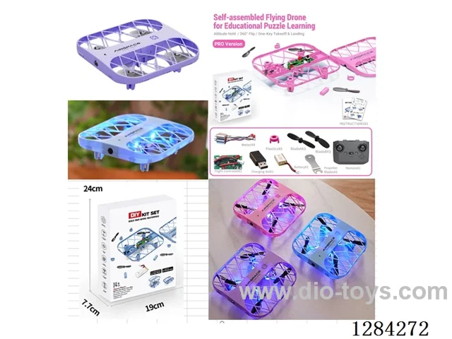 RC Quadcopter 2.4G Altitude Hold DIY Assembly Version with Lights included battery