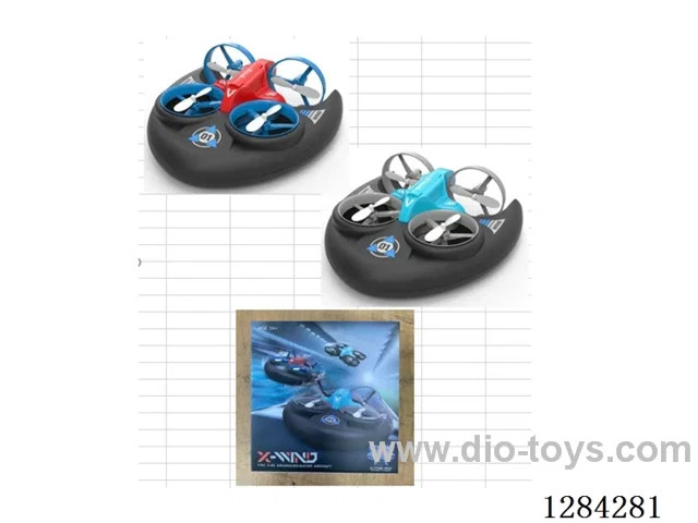 3-in-1 Land, Sea, and Air Mode 2.4 GHz RC Drone with Altitude Hold, Lights, and Multiple Speed Settings included battery