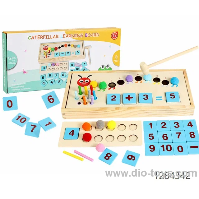 Wooden Caterpillar Digital Color Pairing Learning Box