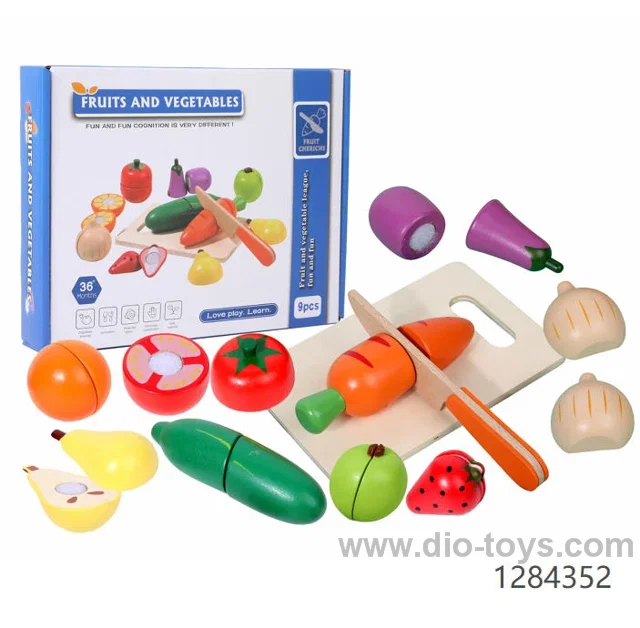 Wooden Food Cutting Fruit Vegetables Toys