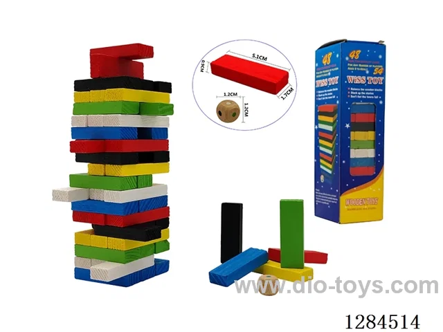 Wooden 54PCS Color Jenga - 5.0